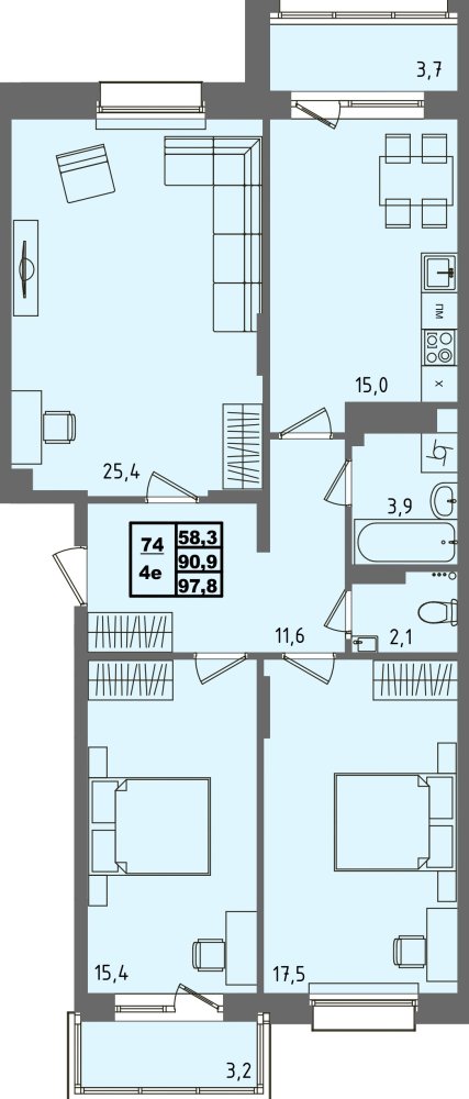ЖК Равновесие, д3, кв.74
