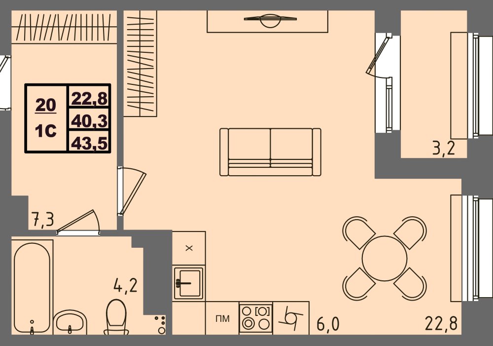 ЖК Равновесие, д3, кв.20