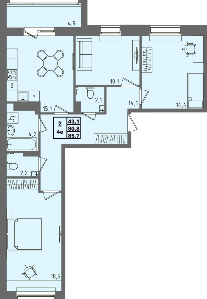 ЖК Равновесие, д3, кв.2
