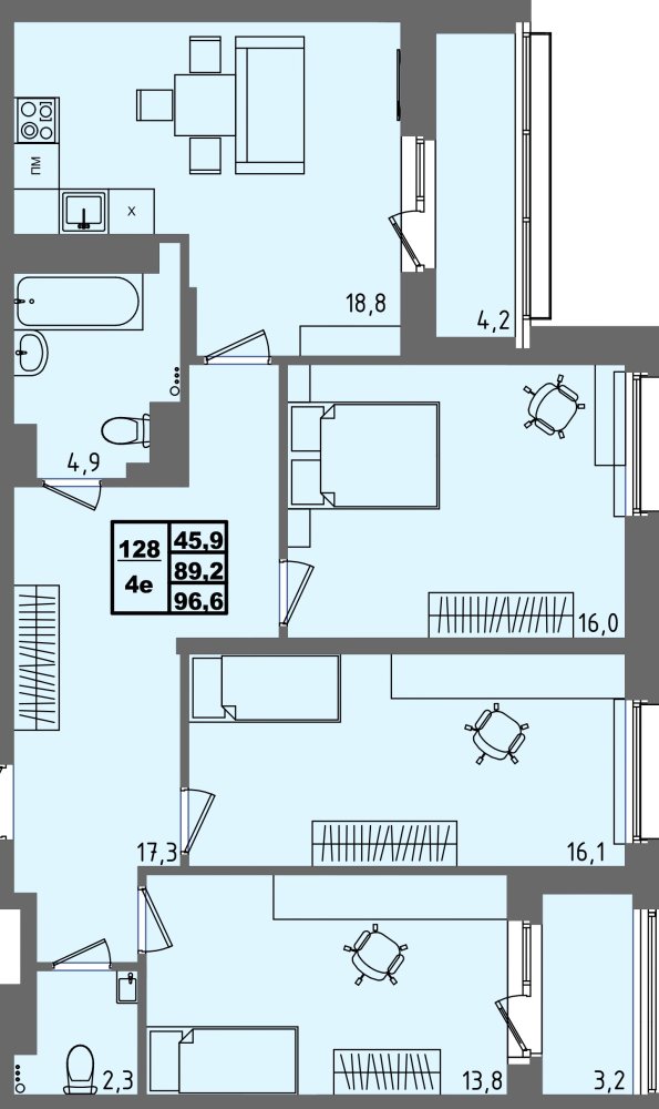 ЖК Равновесие, д3, кв.128