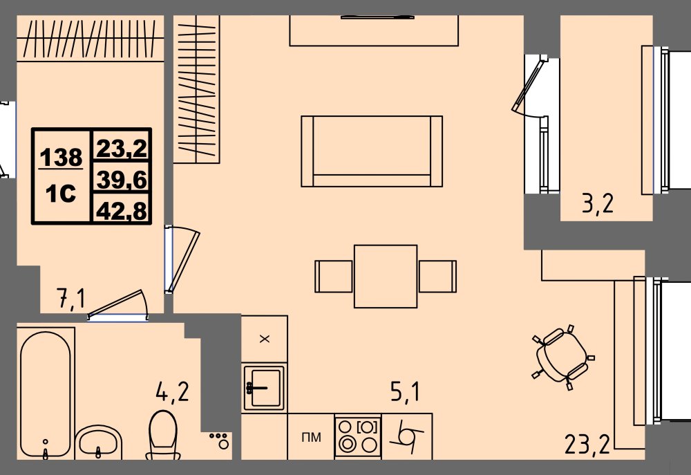 ЖК Равновесие, д3, кв.138