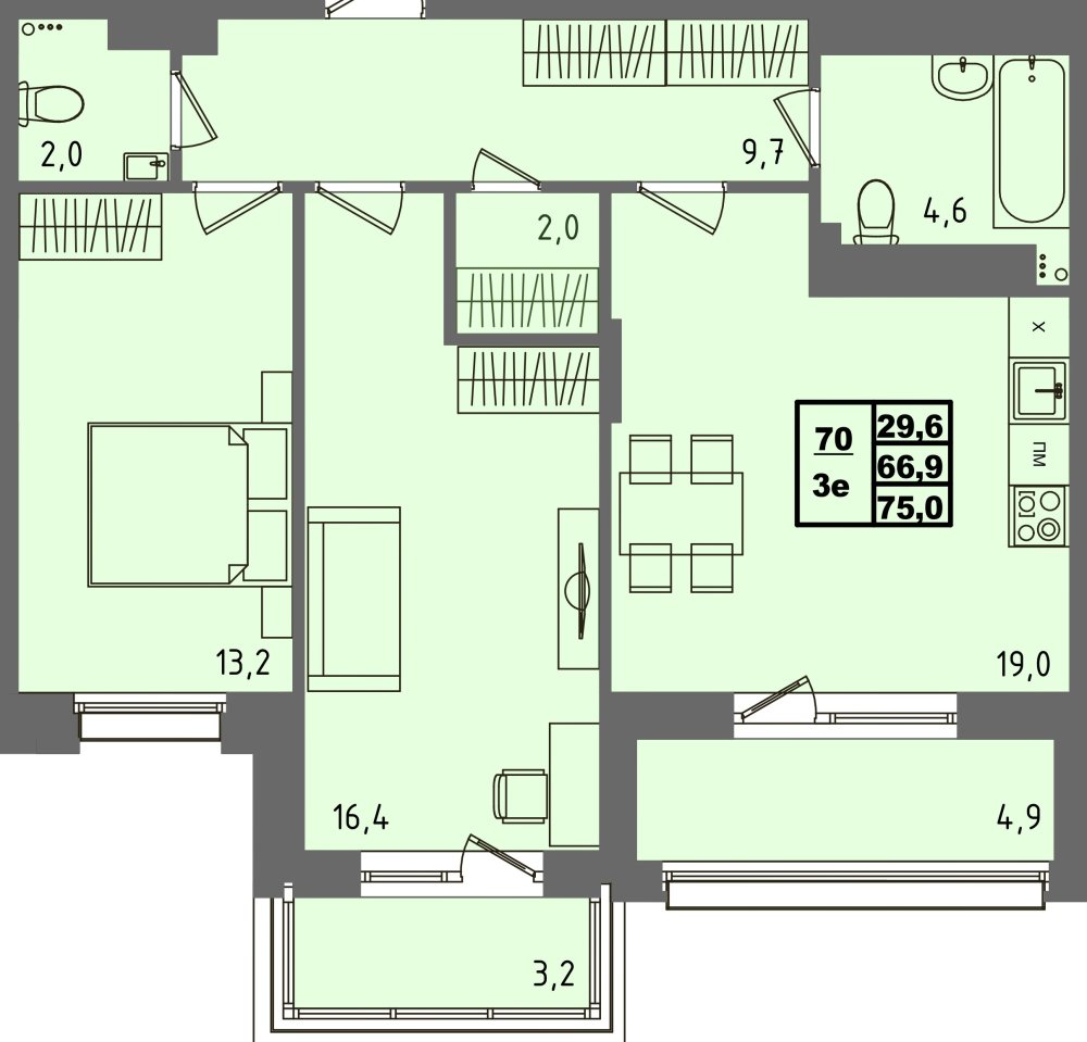 ЖК Равновесие, д3, кв.70