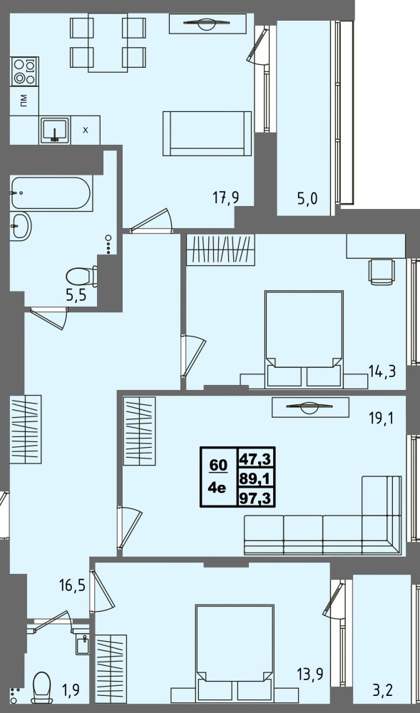 ЖК Равновесие, д3, кв.60