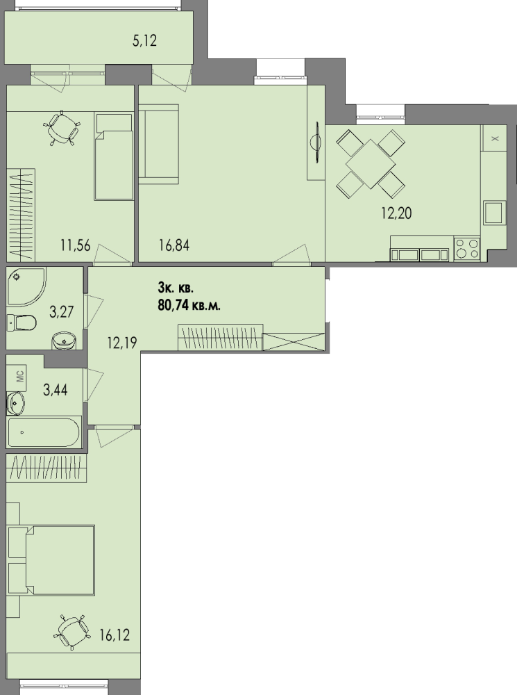 ЖК Равновесие, д1, кв.3