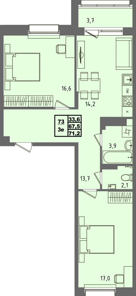 ЖК Равновесие, д3, кв.73