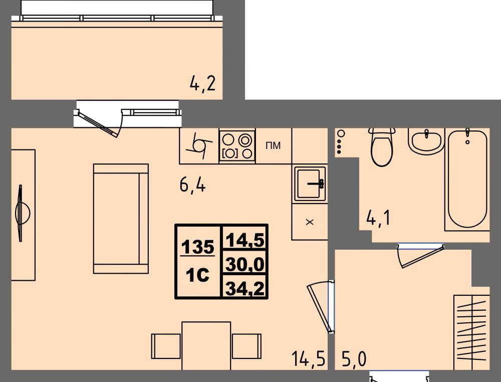 ЖК Равновесие, д3, кв.135