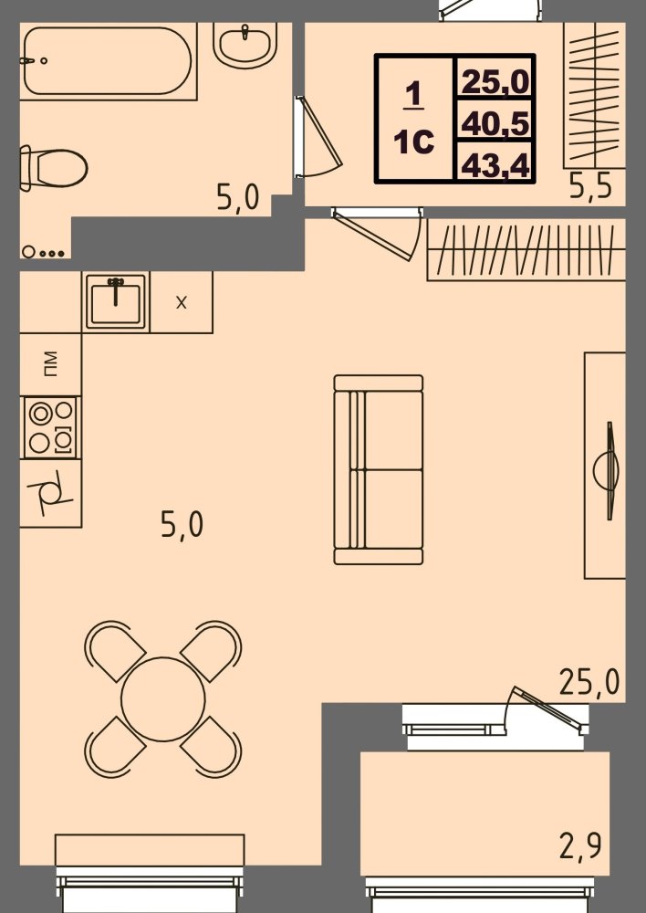 ЖК Равновесие, д3, кв.1