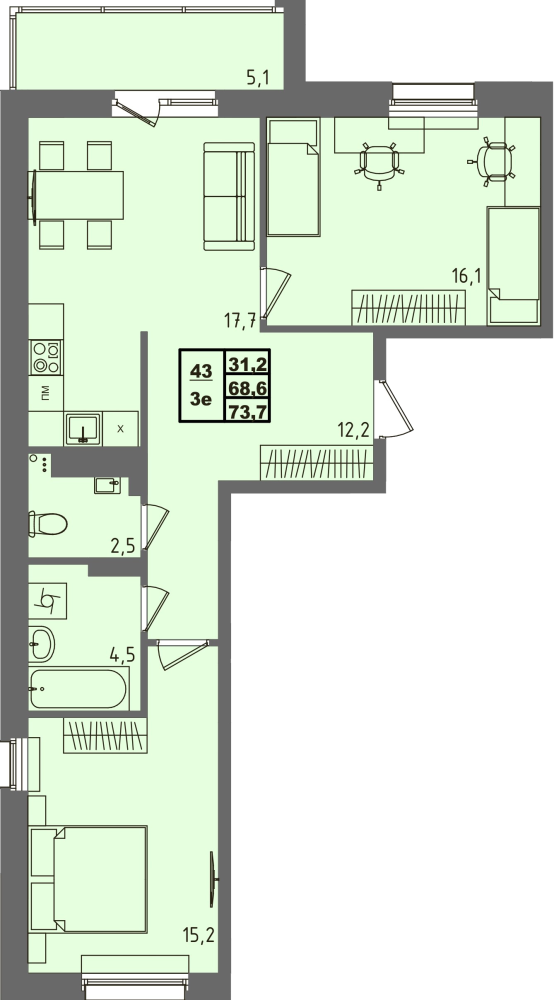 ЖК Равновесие, д3, кв.43