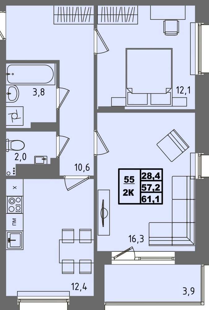 ЖК Равновесие, д3, кв.55