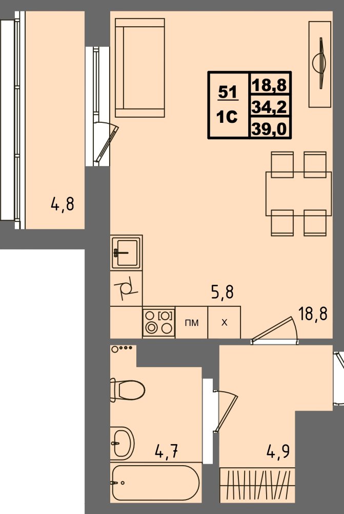ЖК Равновесие, д3, кв.51