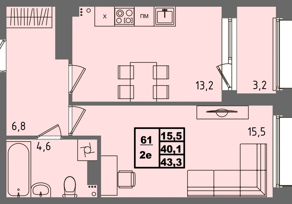 ЖК Равновесие, д3, кв.61