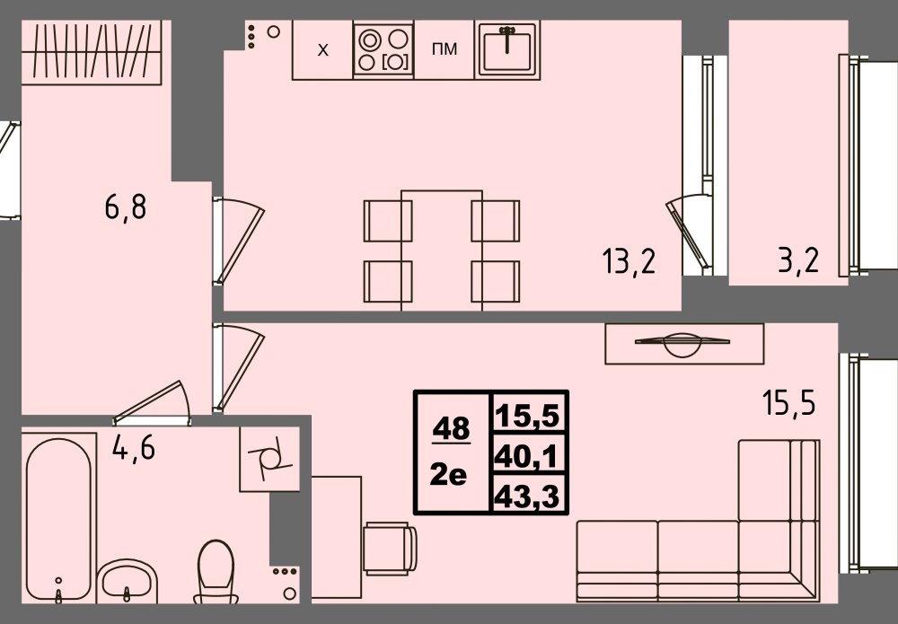 ЖК Равновесие, д3, кв.48