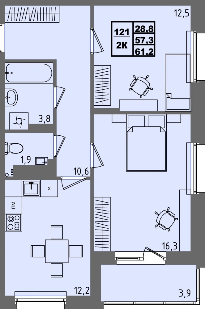 ЖК Равновесие, д3, кв.121