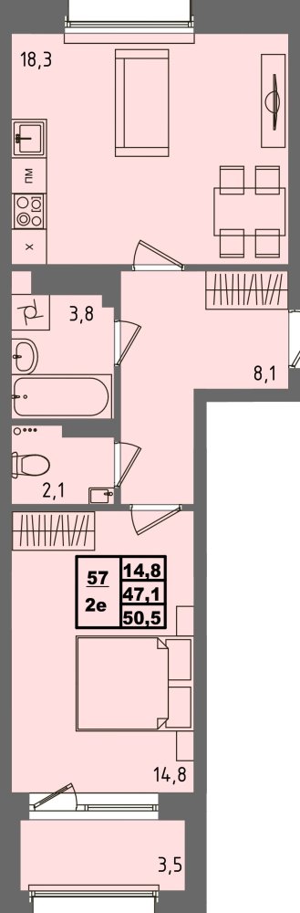 ЖК Равновесие, д3, кв.57
