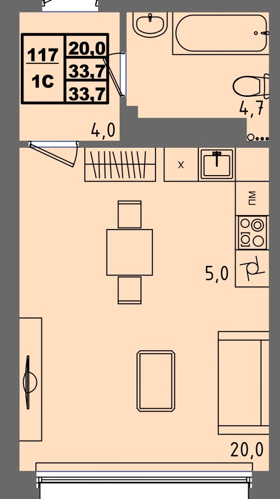 ЖК Равновесие, д3, кв.117