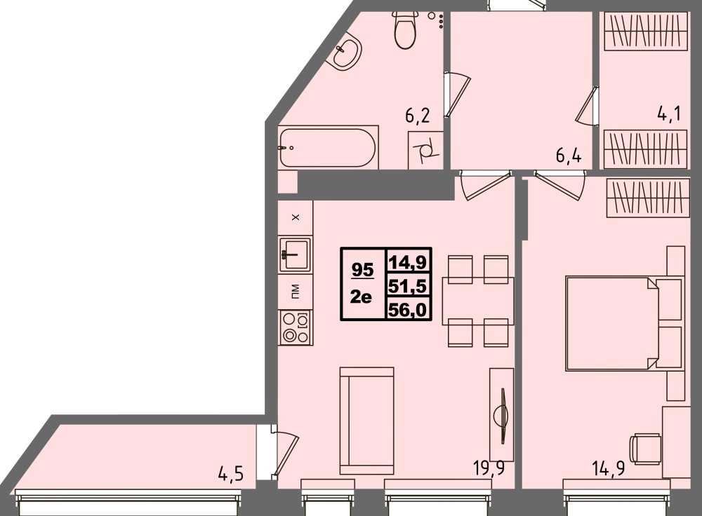 ЖК Равновесие, д3, кв.95