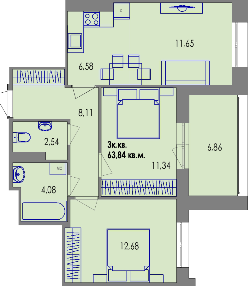 ЖК Равновесие, д1, кв.112
