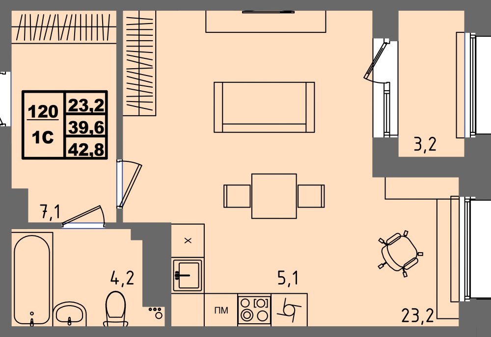 ЖК Равновесие, д3, кв.120