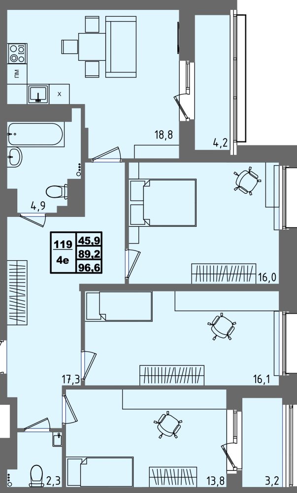ЖК Равновесие, д3, кв.119