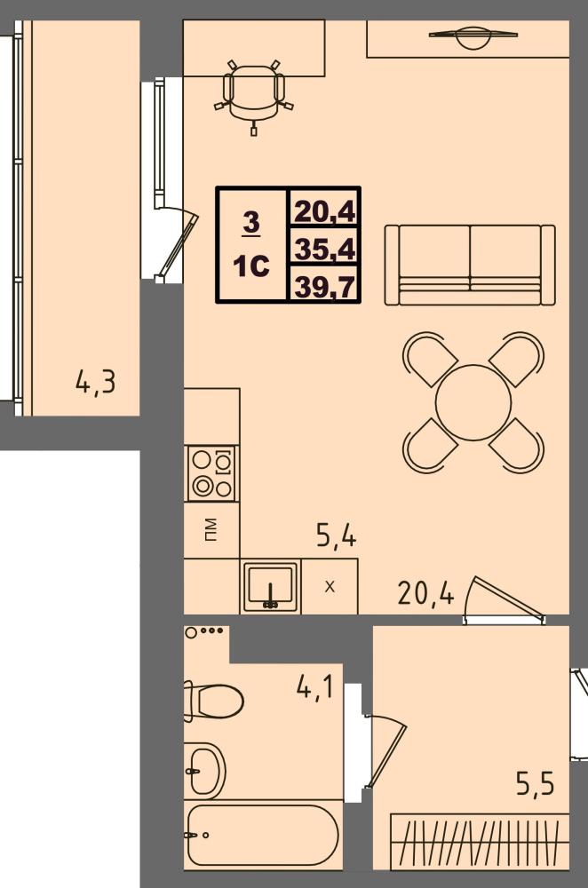 ЖК Равновесие, д3, кв.3