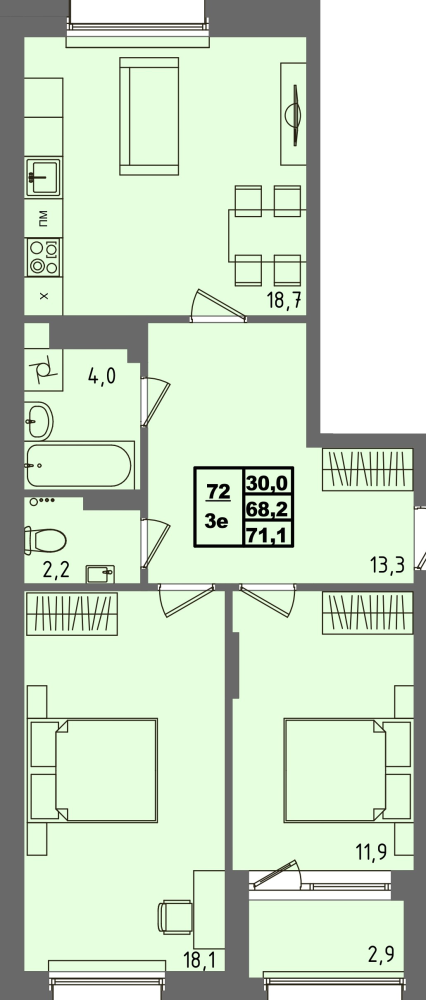 ЖК Равновесие, д3, кв.72
