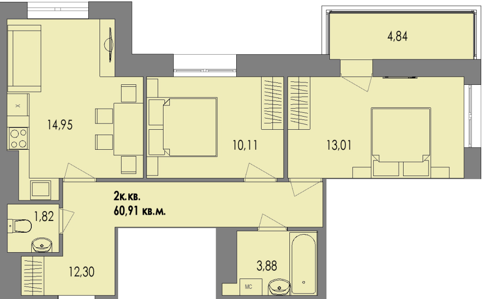 ЖК Равновесие, д1, кв.154