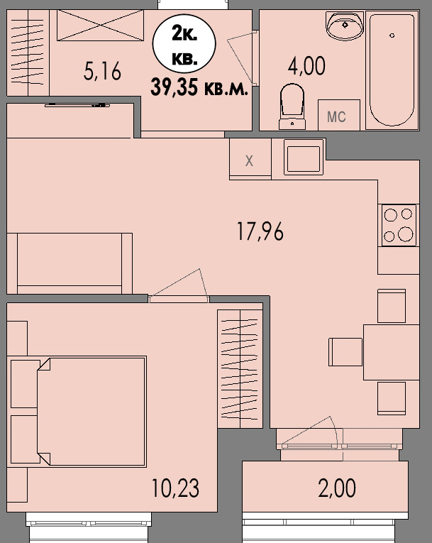купить квартиру 1 комната, 39 кв.м. №53 в петрозаводске