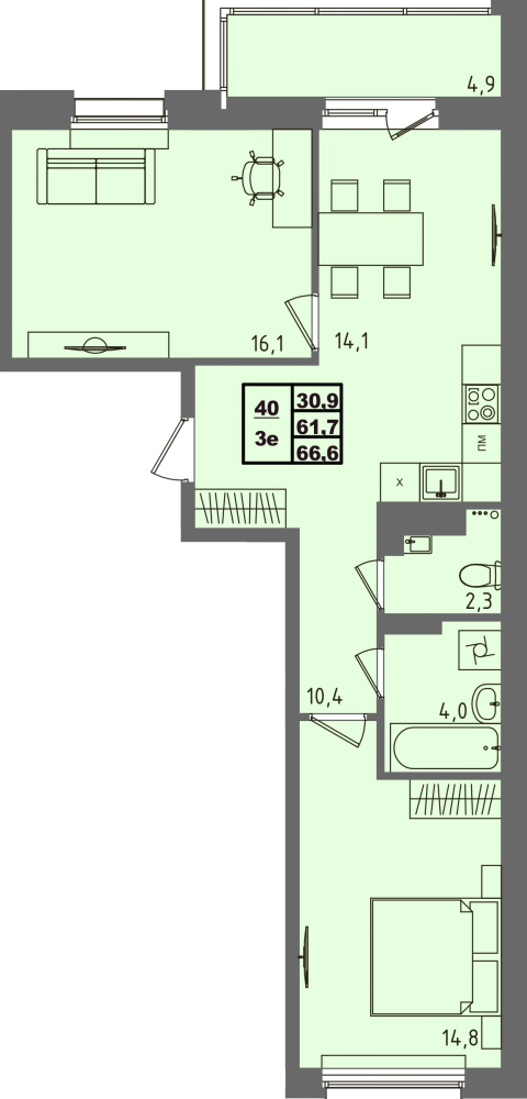 ЖК Равновесие, д3, кв.40
