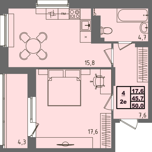 купить квартиру 1 комната, 50 кв.м. №4 в петрозаводске
